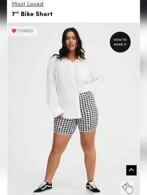torrid Black & White Gingham 7" Bike Shorts